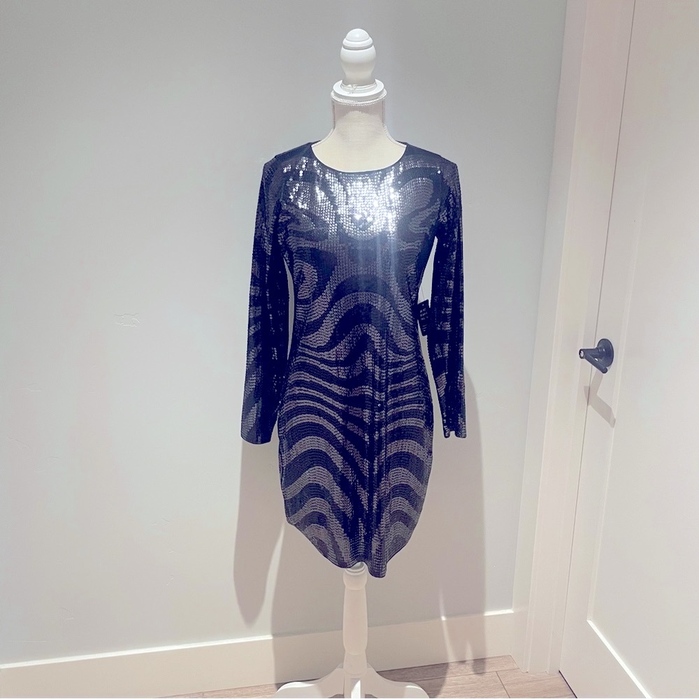 NWT Elegant Little Black Sequin Dress